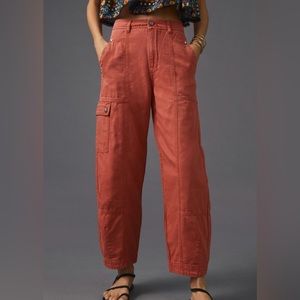 Anthropologie Utility Barrel Leg Pants Green 4